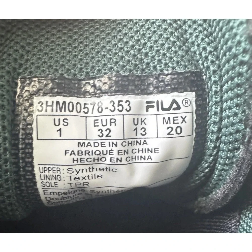 Fila Edgewater Kid's Green Synthetic Leather Boots Size 1‎